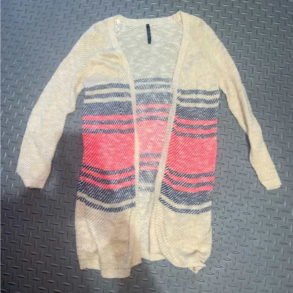 Multi colored long sweater boho printed knit winter holiday casual - Picture 1 of 3